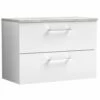 Nuie Arno Gloss White 800 Wall Hung 2-Drawer Vanity Unit & Laminate Top
