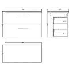 Nuie Arno Gloss White 800 Wall Hung 2-Drawer Vanity Unit & Laminate Top -HANSGROHE Shop nuie arno gloss white 800 wall hung 2 drawer vanity unit laminate top p56950 265093 image