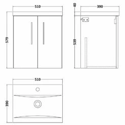 Nuie Arno Satin Green 500mm Wall Hung 2-Door Vanity Unit & Basin 1 -HANSGROHE Shop nuie arno satin green 500mm wall hung 2 door vanity unit basin 1 p61836 268419 image