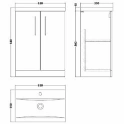 Nuie Arno Satin Green 600mm Floor Stading 2-Door Vanity Unit & Basin 1 -HANSGROHE Shop nuie arno satin green 600mm floor stading 2 door vanity unit basin 1 p61753 268097 image