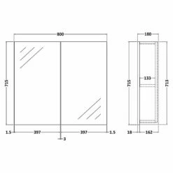 Nuie Arno Satin Green 600mm Mirror Unit (50/50) - OFF817 -HANSGROHE Shop nuie arno satin green 600mm mirror unit 50 50 off817 p62688 271077 image