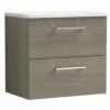 Nuie Arno Solace Oak 600mm Wall Hung 2-Drawer Vanity Unit & Laminate Top