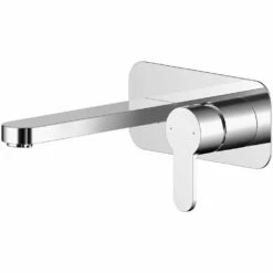 Nuie Arvan Chrome Wall Mounted 2 Hole Basin Mixer Tap With Plate - ARV328