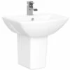 Nuie Asselby 500x380 1th White Basin & Semi Pedestal CSS003
