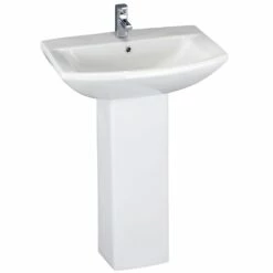 Nuie Asselby 600x430 1th White Basin & Full Pedestal CSS002