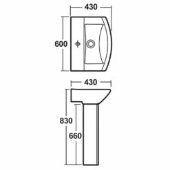 Nuie Asselby 600x430 1th White Basin & Full Pedestal CSS002 -HANSGROHE Shop nuie asselby 600x430 1th white basin full pedestal css002 p33934 165680 image