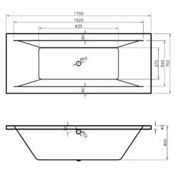 Nuie Asselby Square Double Ended Straight Bath 1700x700 & Front Panel -HANSGROHE Shop nuie asselby square double ended straight bath 1700x700 front panel p58367 258441 image
