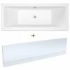 Nuie Asselby Square Double Ended Straight Bath 1800x800 & Front Panel