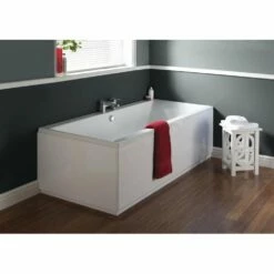 Nuie Asselby Square Double Ended Straight Bath 1800x800 & Front Panel -HANSGROHE Shop nuie asselby square double ended straight bath 1800x800 front panel p58369 258452 image