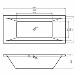 Nuie Asselby Square Double Ended Straight Bath 1800x800 -HANSGROHE Shop nuie asselby square double ended straight bath 1800x800 p4229 146935 image