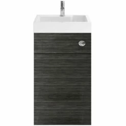 Nuie Athena 2 In 1 Hacienda Black 500mm Toilet & Basin Vanity Unit PRC645CB