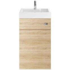 Nuie Athena 2 In 1 Natural Oak 500mm Toilet & Basin Vanity Unit PRC345CB