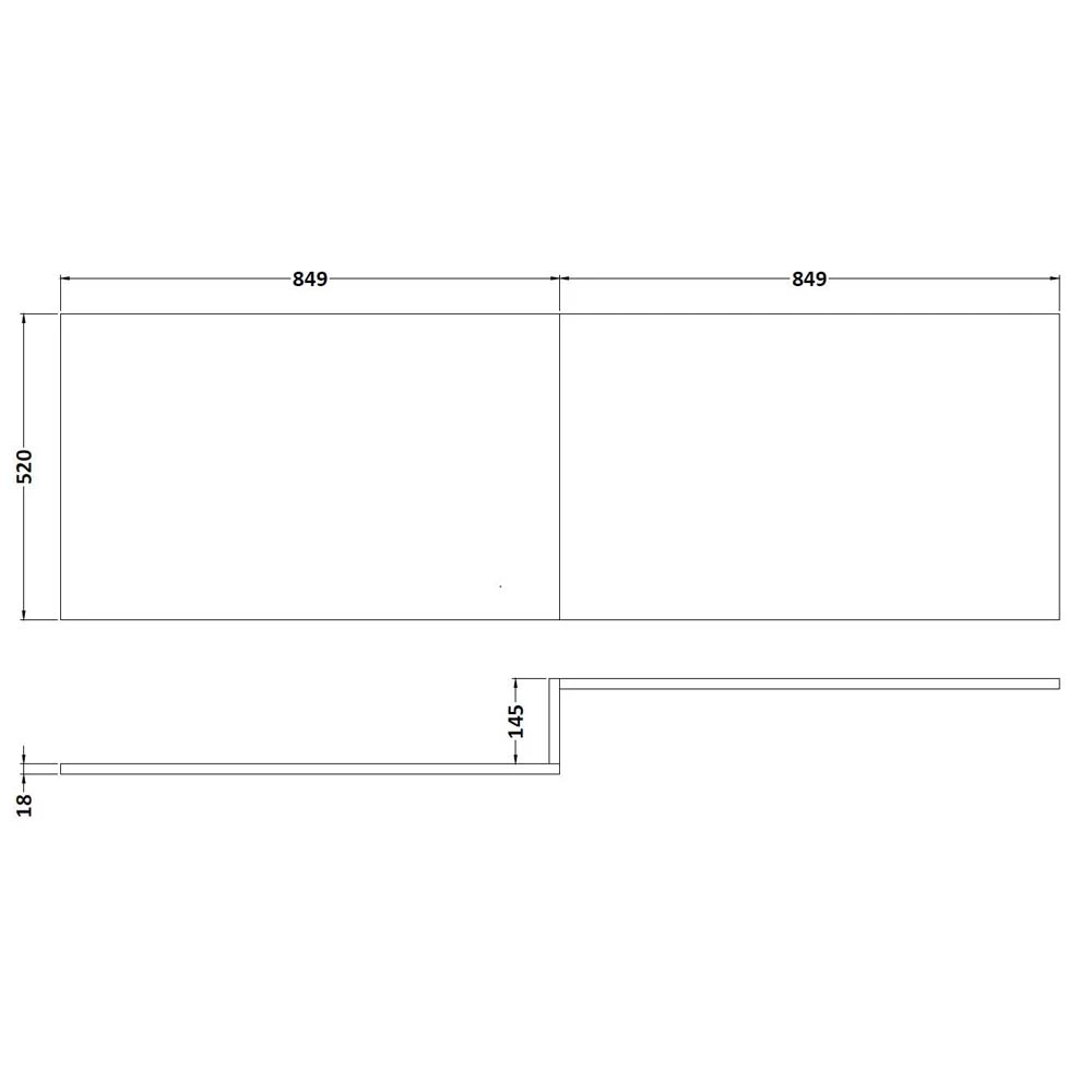 Nuie Athena Anthracite Woodgrain 1700mm Square Shower Bath Front Panel - MPD535 2 Nuie Athena Anthracite Woodgrain 1700mm Square Shower Bath Front Panel - MPD535 - Image 2