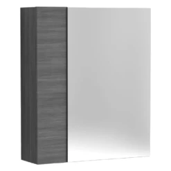 Nuie Athena Anthracite Woodgrain 600mm Mirror Unit (75/25) - OFF518