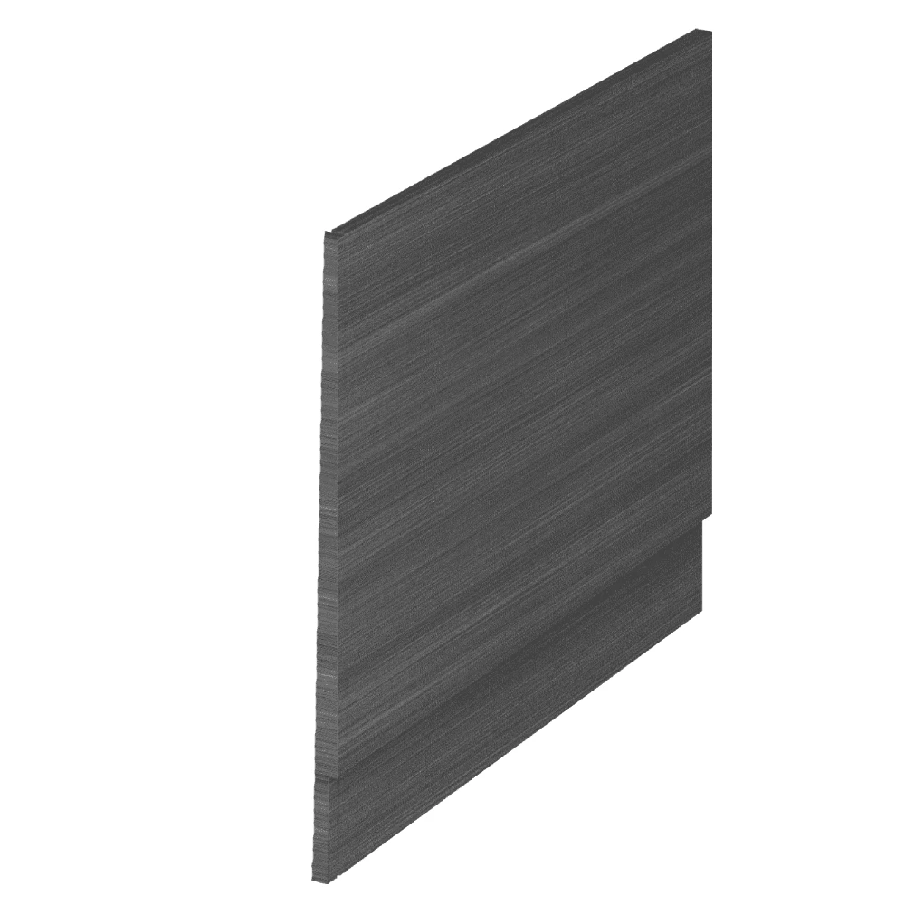 Nuie Athena Anthracite Woodgrain Square Shower Bath End Panel - MPD531 1 Nuie Athena Anthracite Woodgrain Square Shower Bath End Panel - MPD531