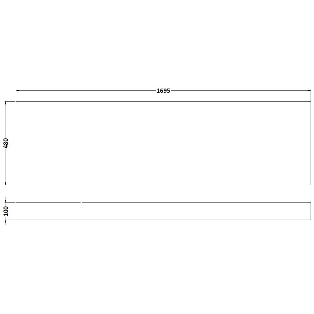 Nuie Athena Charcoal Black 1800mm Bath Front Panel - MPD607 2 Nuie Athena Charcoal Black 1800mm Bath Front Panel - MPD607 - Image 2