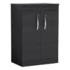 Nuie Athena Charcoal Black Floor Standing 600mm Cabinet & Worktop