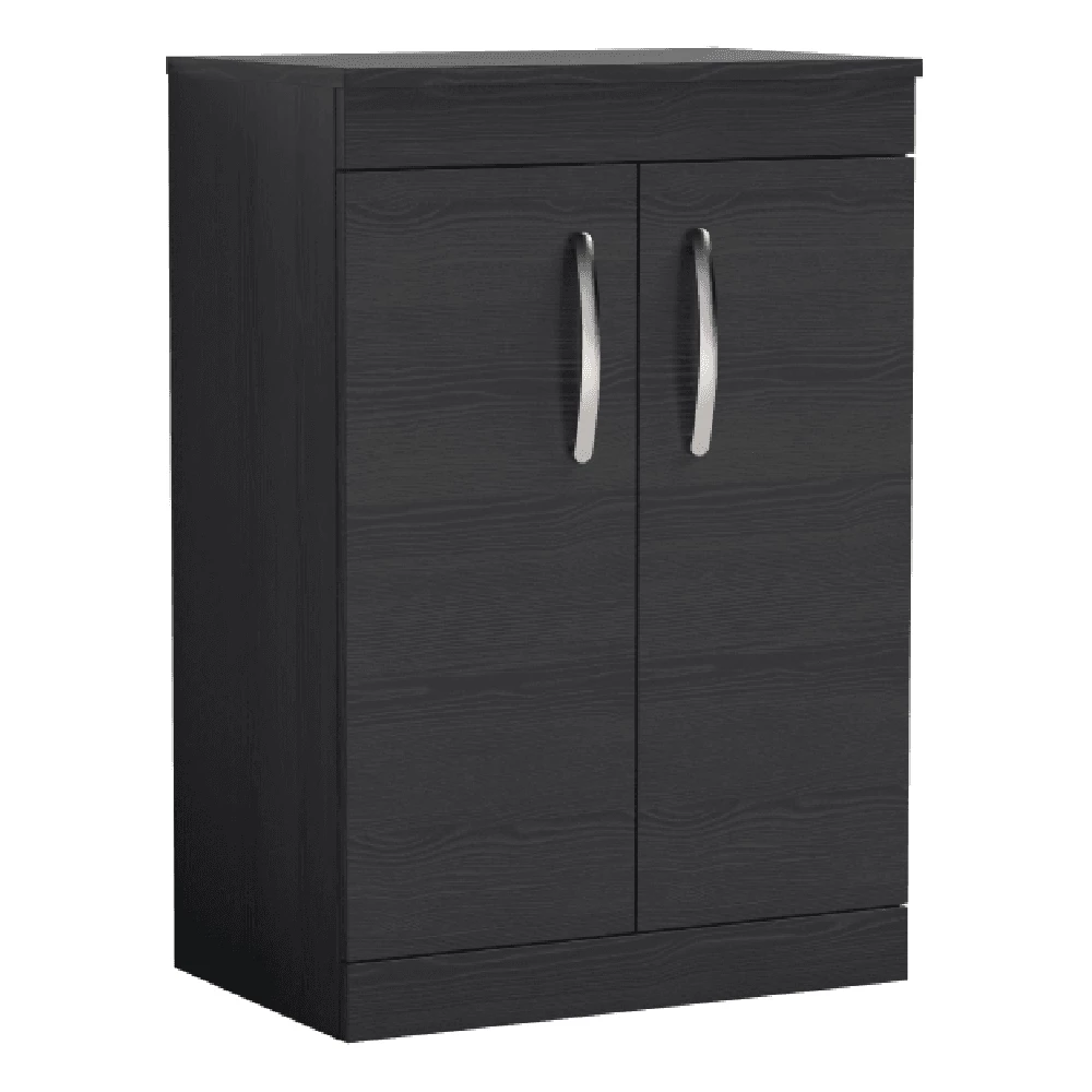 Nuie Athena Charcoal Black Floor Standing 600mm Cabinet & Worktop 1 Nuie Athena Charcoal Black Floor Standing 600mm Cabinet & Worktop