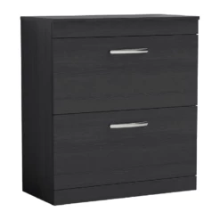 Nuie Athena Charcoal Black Floor Standing 800mm Cabinet & Worktop - ATH054W