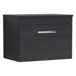 Nuie Athena Charcoal Black Wall Hung 600mm Cabinet & Worktop - ATH040W