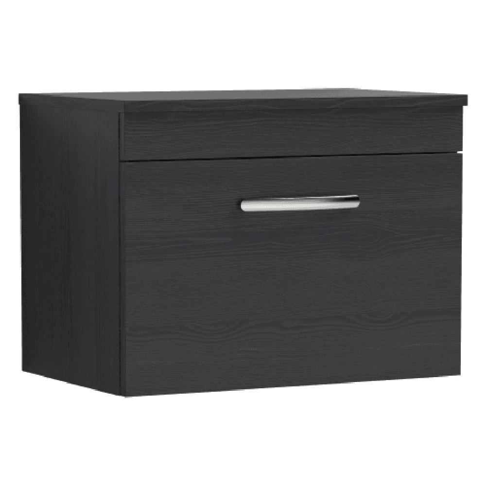 Nuie Athena Charcoal Black Wall Hung 600mm Cabinet & Worktop - ATH040W 1 Nuie Athena Charcoal Black Wall Hung 600mm Cabinet & Worktop - ATH040W