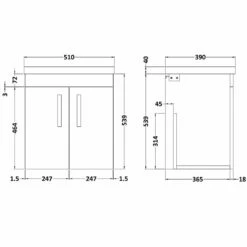 Nuie Athena Gloss Grey 500mm Wall Hung 2-Door Vanity & Basin 1 ATH087A -HANSGROHE Shop nuie athena gloss grey 500mm wall hung 2 door vanity basin 1 ath087a p33346 162543 image