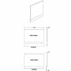 Nuie Athena Gloss Grey 800mm Bath End Panel - OFF972 -HANSGROHE Shop nuie athena gloss grey 800mm bath end panel off972 p37140 182040 image