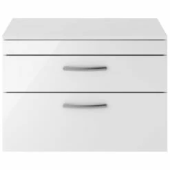Nuie Athena Gloss White Wall Hung 800mm Cabinet & Worktop - ATH069W