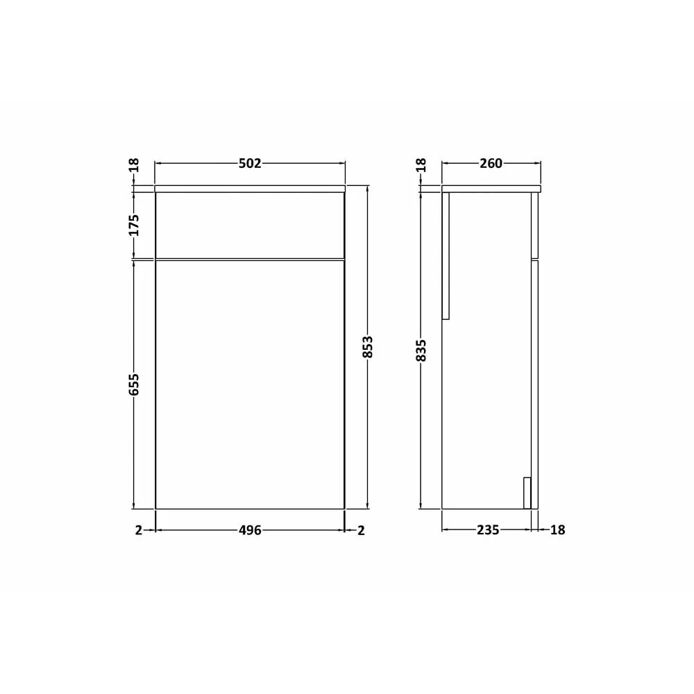 Nuie Athena Natural Oak 500mm Back To Wall WC Toilet Unit MOC642 3 Nuie Athena Natural Oak 500mm Back To Wall WC Toilet Unit MOC642 - Image 3