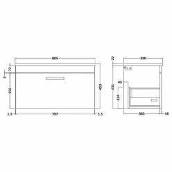 Nuie Athena Natural Oak 800mm Wall Hung Vanity With White Worktop ATH059LSW -HANSGROHE Shop nuie athena natural oak 800mm wall hung vanity with white worktop ath059lsw p42402 211531 image