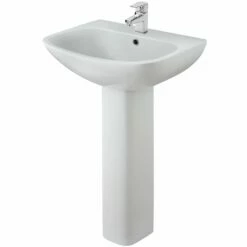 Nuie Ava 545x455 1TH White Basin And Pedestal NCG400