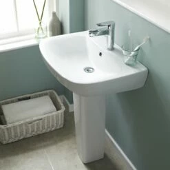 Nuie Ava 545x455 1TH White Basin And Pedestal NCG400 6 Nuie Ava 545x455 1TH White Basin And Pedestal NCG400 -HANSGROHE Shop nuie ava 545x455 1th white basin and pedestal ncg400 p33453 162775 image