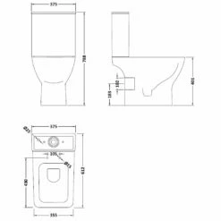 Nuie Ava Square Rimless Pan, Cistern & Soft Close Seat NCG450 -HANSGROHE Shop nuie ava square rimless pan cistern soft close seat ncg450 p33454 162779 image