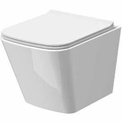 Nuie Ava Whtie Wall Hung Pan Toilet & Soft Close Seat - NCG440