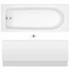 Nuie Barmby Round Single Ended Straight Bath 1500x700 & Front Panel