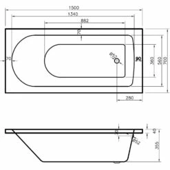 Nuie Barmby Round Single Ended Straight Bath 1500x700 -HANSGROHE Shop nuie barmby round single ended straight bath 1500x700 p4432 146944 image