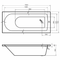 Nuie Barmby Round Single Ended Straight Bath 1600x700 -HANSGROHE Shop nuie barmby round single ended straight bath 1600x700 p9370 146947 image