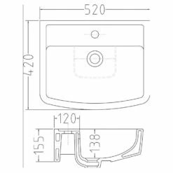 Nuie Bliss 520x425 1th White Basin & Semi Pedestal CBL011 -HANSGROHE Shop nuie bliss 520x425 1th white basin semi pedestal cbl011 p30927 150063 image
