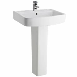 Nuie Bliss 600x450 1th White Basin & Full Pedestal CBL010