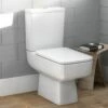 Nuie Bliss White Close Coupled Semi Flush Toilet Pan, Cistern & Soft Close Seat