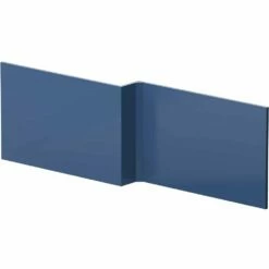 Nuie Blocks Satin Blue 1700mm Square Shower Bath Front Panel - MOF373