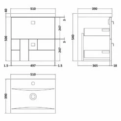 Nuie Blocks Satin Blue 500mm Wall Hung 2-Drawer Vanity Unit & Basin 1 - BLO305A -HANSGROHE Shop nuie blocks satin blue 500mm wall hung 2 drawer vanity unit basin 1 blo305a p40650 201058 image