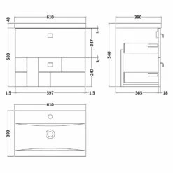 Nuie Blocks Satin Blue 600mm Wall Hung 2-Drawer Vanity Unit & Basin 1 - BLO302A -HANSGROHE Shop nuie blocks satin blue 600mm wall hung 2 drawer vanity unit basin 1 blo302a p40741 201240 image