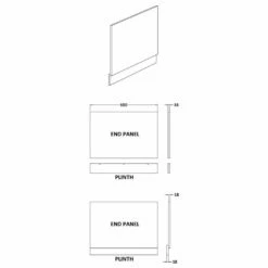 Nuie Blocks Satin Blue 700mm Bath End Panel - MOF370 -HANSGROHE Shop nuie blocks satin blue 700mm bath end panel mof370 p50589 232973 image