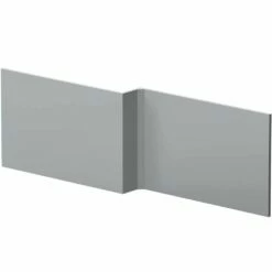 Nuie Blocks Satin Grey 1700mm Square Shower Bath Front Panel - MOF273