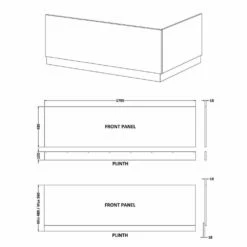 Nuie Blocks Satin Grey 1800mm Bath Front Panel - MOF278 -HANSGROHE Shop nuie blocks satin grey 1800mm bath front panel mof278 p50587 234247 image