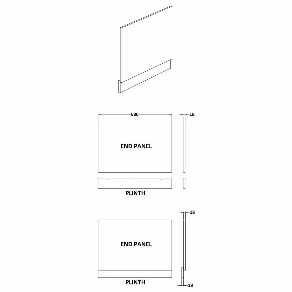 Nuie Blocks Satin Grey 700mm Bath End Panel - MOF270 3 Nuie Blocks Satin Grey 700mm Bath End Panel - MOF270 - Image 3