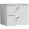 Nuie Blocks Satin White 600mm Wall Hung Vanity Unit & Grey Worktop BLO102LBG