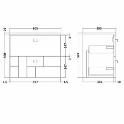 Nuie Blocks Satin White 600mm Wall Hung Vanity Unit & Grey Worktop BLO102LBG -HANSGROHE Shop nuie blocks satin white 600mm wall hung vanity unit grey worktop blo102lbg p42348 211501 image