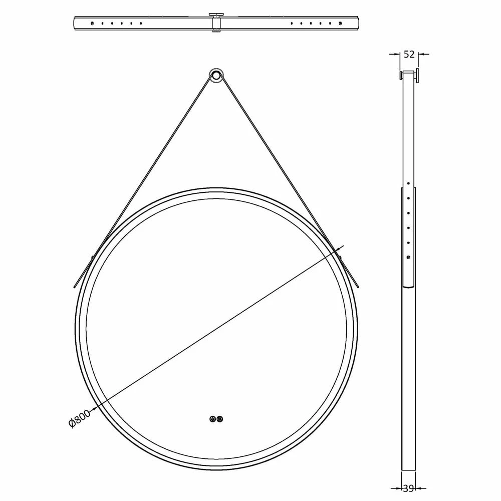 Nuie Brushed Brass Touch Sensor 800mm Round Illuminated Mirror 3 Nuie Brushed Brass Touch Sensor 800mm Round Illuminated Mirror - Image 3